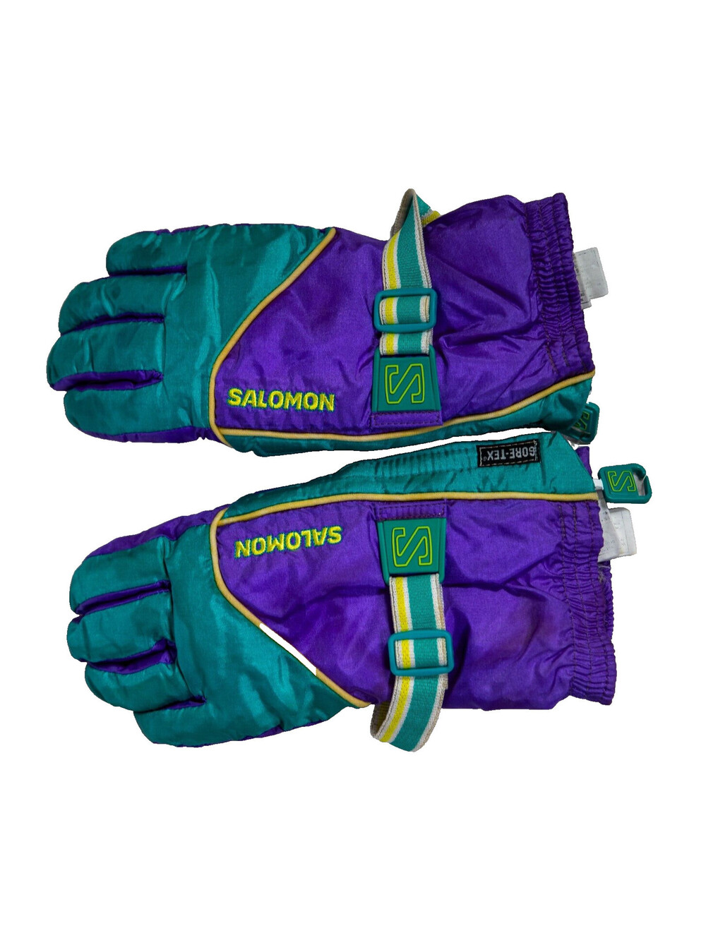 Salomon Gore-tex Ski Gloves Colourful Vintage 90s Ski Unisex - One Size